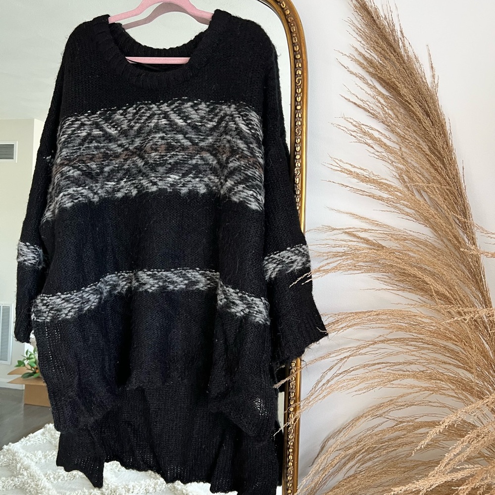Free People Black Wool Sweater